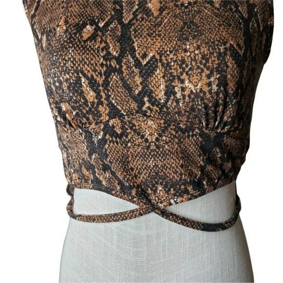 Women Python M Two Piece Set Bodycon Sleeveless Crop Top&Mini Skirt Set - Picture 5 of 8